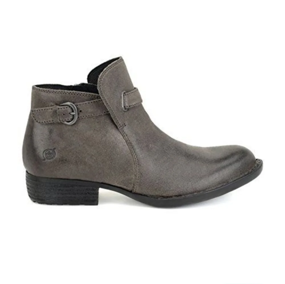 Born Women Jem  Distressed Leather Moto Ankle Boots shoes sz 7M